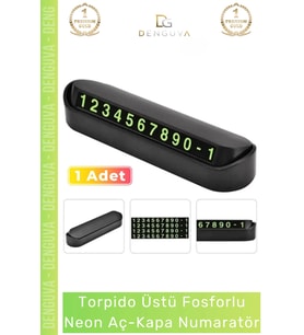 #FosforluNumaratör Araç İçi Mıknatıslı Telefon Numarası Yazma Paneli Şık Fosforlu Neon Aç Kapa Numar