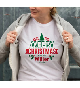 Yılbaşı Merry Christmas Miller Baskılı Oversize Bisiklet Yaka T-shirt - Beyaz