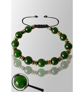 Sertifikalı Gold Silver Hematit Gerçek Zebercet Taşı Bileklik (Peridot Taşı) (Çok Renkli)
