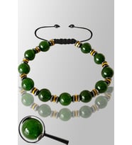 Sertifikalı Gold Silver Hematit Gerçek Zebercet Taşı Bileklik (Peridot Taşı) (Çok Renkli)