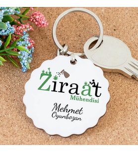İsme Özel Tasarım Ziraat Mühendisi Papatya Anahtarlık