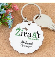 İsme Özel Tasarım Ziraat Mühendisi Papatya Anahtarlık