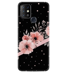 Infınıx Hot 10 Kılıf Resimli Silikon Kılıf Flowers Dots 1423