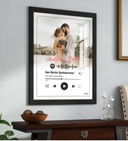 Spotify Plak Barkodlu Albüm Kapağı Kişiye Özel Çerçeve (Siyah)