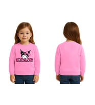 Unisex Kuromi Baskılı Çocuk Swaetshirt 3 İplik Şardonlu (Pembe)
