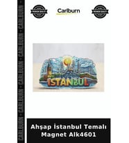 Özel Üretim Hediyelik Hatıra Turistik Dekoratif Hatıralık Ahşap İstanbul Temalı Magnet Alk4601
