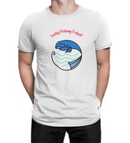 Lucky Fishing Tshirt Dad Beyaz Erkek Tshirt