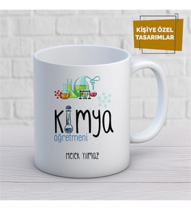 Kişiye Özel İsim Yazılabilir Kimya Öğretmeni Kupa Bardak