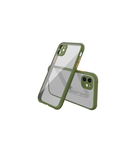 Apple iPhone 12 Mini Kılıf Miami Şeffaf Silikon - Koyu Yeşil