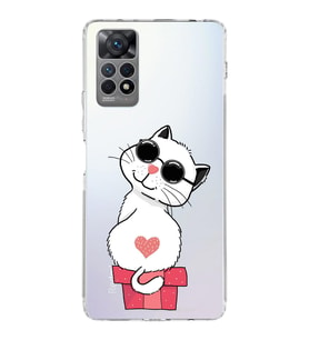 Xiaomi Redmi Note 11s Uyumlu Kamera korumalı Kapak Coolcat Tasarımlı  Şeffaf Kılıf