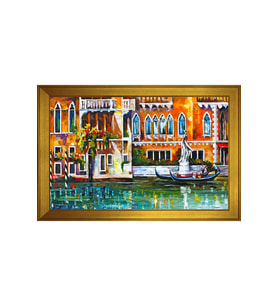 Manzara Temalı Kanvas Tablo 50 x 70 cm Gold Çerçeve