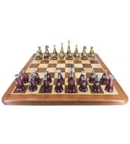 Prestij Serisi Ahşap Satranç Takımı / Kemik (38cm) (Kahverengi Koyu)
