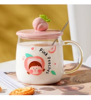 Livava Sevimli Kız Cam Kupa, Pembe, 9x8,5
