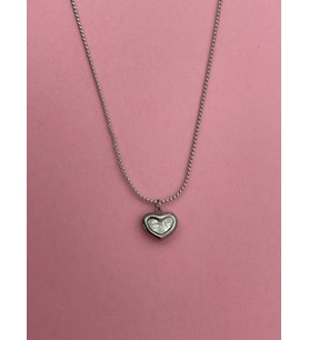 In Love Seri Çelik Mini Kalp Tasarım Gümüş Kolye