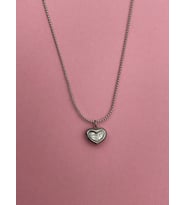 In Love Seri Çelik Mini Kalp Tasarım Gümüş Kolye