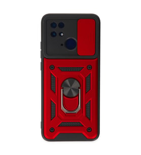 Xiaomi Redmi 10c Kılıf Pars Lens Yüzüklü Silikon - Kırmızı