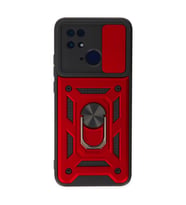 Xiaomi Redmi 10c Kılıf Pars Lens Yüzüklü Silikon - Kırmızı