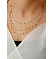 925 Ayar Rose Gold Dorika Gümüş Kolye