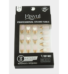 Misyul Taşlı Takma Tırnak 24 Adet
