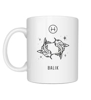 Kişiye Özel Balık Burcu ve İsimli Beyaz Kupa