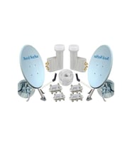 NextStar 80 Cm Çift Çanak Anten Seti Dörtlü Lnb Kablo Dayzek Dübel 150025 (Beyaz)