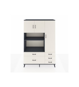 Hyperion Gardrop 7 Raflı 5 Çekmeceli 3 Kapaklı 132x44x195 Antrasit-Aytaşı