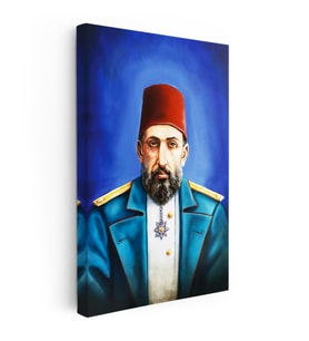 Kanvas Tablo Sultan II Abdülhamid Modern Yorum Portresi Osmanlı Tablosu Ev Ofis Duvar Dekoru