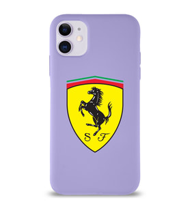 Apple iPhone 11 Uyumlu Lansman Kılıf Ferrari Tasarımlı Altı Kapalı İçi Kadife Kaplı  Kapak (Şeffaf)