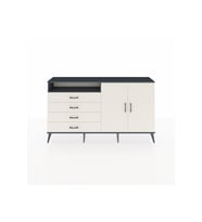 Arges Konsol 3 Raflı 4 Çekmeceli 2 Kapaklı 176x30x99 Antrasit-Aytaşı