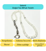 Sertifikalı Selenit 6mm 99luk Doğal Taş Tesbih