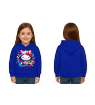 Unisex hello kity  Baskılı Çocuk Swaetshirt  Baskılı Kapüşonlu 3 İplik Şardonlu (SAKS MAVI)