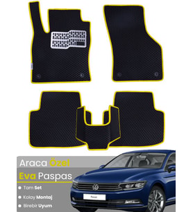 Volkswagen Passat B8 (2015-2019) Uyumlu EVA Paspas Tam Set–Araca Özel,Su Geçirmez,Hızlı Montaj