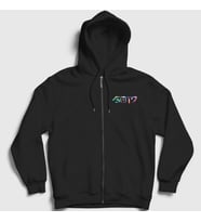 Presmono Unisex Siyah Nebula K-Pop Got7 Fermuarlı Kapüşonlu Sweatshirt 409258tt