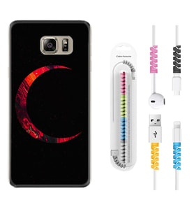 Samsung S7 Edge S20 Fe Plus Ultra S21 S22 Kılıf Kablo Koruma Spiral Silikon Red Moons 1747