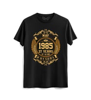Vintage Gold Awesome Series May 1985 Siyah Tshirt