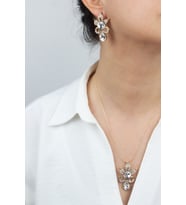 Kristal Uçlu Abiye Şık Kolye Küpe Set