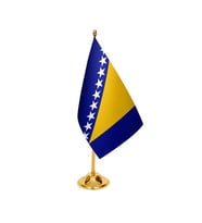 Masa Üstü Bosna Hersek Bayrağı + Pirinç Direk Masa Bayrak Seti