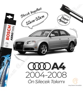 Bosch Aerotwin Muz Silecek Takımı Audi A4 B7 2004-2008 ile uyumlu