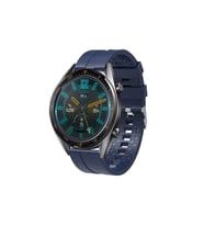 Huawei GT2 46mm 22mm Uyumlu Kordon Silikon Yumuşak Esnek Sportif KRD-23 Kayış (Lacivert)
