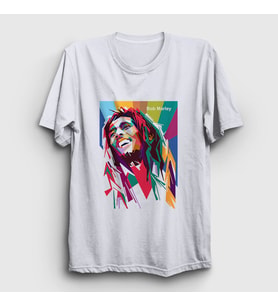 Presmono Unisex Beyaz Colors Bob Marley T-Shirt 264710tt