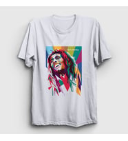Presmono Unisex Beyaz Colors Bob Marley T-Shirt 264710tt