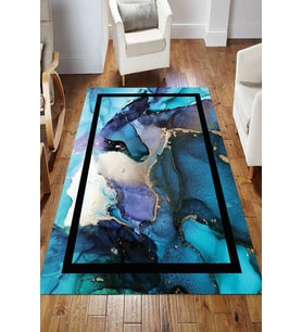 Dijital Kaymaz Taban Yıkanabilir Salon Halısı Mutfak Halısı Koridor Halısı Yolluk ND-HS-281 (Çok Renkli)