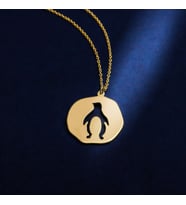 Kişiye Özel 925 Ayar Gümüş Penguen Kolye (Gold)
