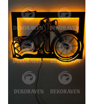 Harley Davidson Motor Led Işıklı Tablo