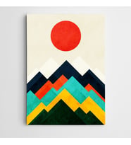 Dağlar ve Güneş Modern Sanat Kanvas Tablo