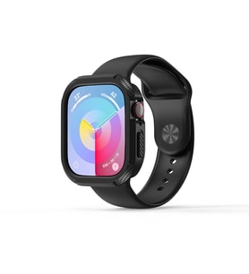 Apple Watch 10 46mm Uyumlu Silikon TPU Kasa Koruyucu Zore Watch Gard 17 (Siyah)
