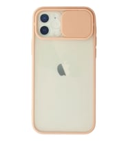 Newface Apple iPhone 12 Kılıf Palm Buzlu Kamera Sürgülü Silikon - Pembe