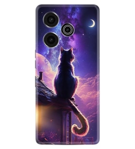 Pova 6 Kılıf Boutique Baskılı Resimli Damdaki Kedi Pcode -091