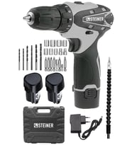 Steiner Germany Technology 36 V Metal Şanzıman Çift Akülü Şarjlı Vidalama Matkap + 24 Parça Set