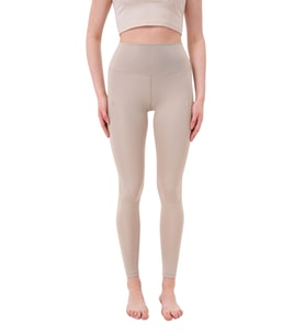 Syosh Comfort Bej Yüksek Bel Toparlayıcı Spor Tayt (Yoga, Pilates, Antrenman ve Günlük Kullanım)